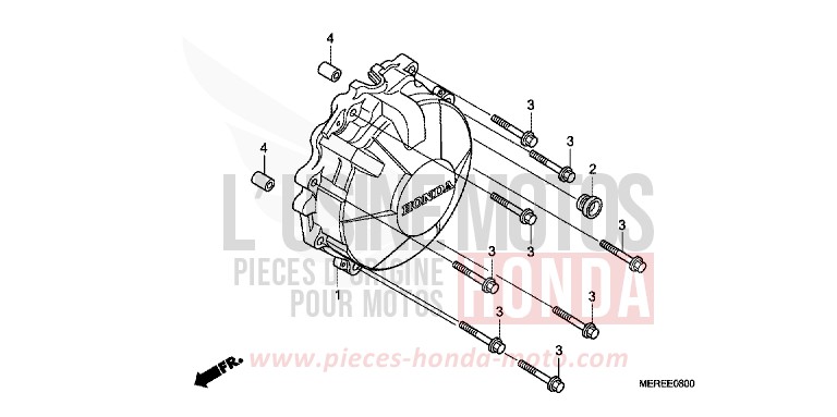GENERATOR COVER for CBF600N ABS PEARL AMBER YELLOW (Y200) from 2009